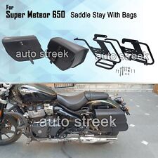 Fit For Royal Enfield Super Meteor 650 Black Bags With Saddle Stay Mounting picture