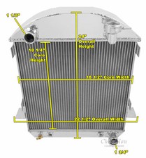 ER Champion 2 Row Radiator for 1917 - 1927 Ford T-Bucket Chevy Configuration picture