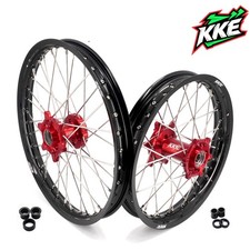 KKE 21/18 Wheels for Beta RR2T RR4T 200 250 300 350 2013-2024 Rims Red Hubs picture