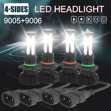 4PCS 4-Sides Combo White 6000K LED Headlight Kit 9005 9006 Bulbs High + Low Beam picture
