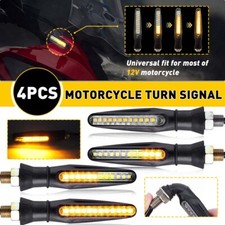 4X Motorcycle Sequential LED Turn Signal Blinker Light Indicator Amber Universal picture