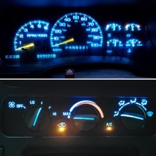 14 Ice Blue Gauge Cluster & AC Controls LED bulbs For 1992-1999 Chevrolet Trucks picture