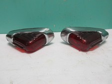 Original 1938 Buick Special Pair Tail Lights 921798 + 921797 Lens Housing Bezel picture