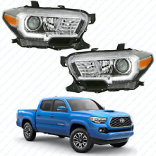 For 2016 2021 Toyota Tacoma Halogen LED DRL Headlight Assembly Chrome Left Right picture