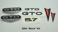 2004 Pontiac GTO Exterior Emblem Badge Kit Front Bumper Rear Emblems BLACK picture