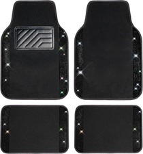 4-Piece Bling Diamond Floor Mats - Shiny Rhinestone Carpet for Cars, SUVs & Vans picture