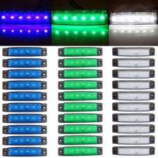 30X(WHITE,BLUE,GREEN) SEALED TRAILER TRUCK SIDE MARKER INDICATOR LIGHT 6 LED 12V picture