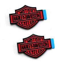 2pcs Harley Davidson Fuel Tank Emblems Badge for Dyna Sportster Street Black Red picture