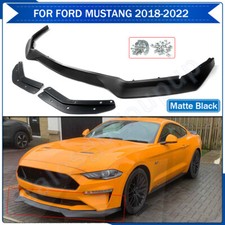 FOR 18-2022 MUSTANG GT ECOBOOST RTR STYLE FRONT BUMPER LIP SPLITTER MATTE BLACK picture