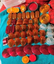 Vintage Clearance Marker Light Lenses -Grote-KD-Arrow-Stratolite- Lot Of 52 picture