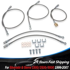 Stainless Brake Lines Hose For 1999-07 Chevy Silverado GMC Sierra 1500/2500/3500 picture