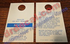 1986-92, TAG, ALUMINUM,WHEEL, WARNING, CHEVY, PONTIAC ,OLDSMOBILE, OLDS picture