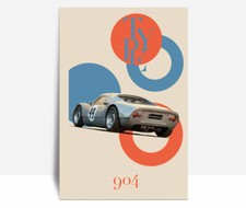 Porsche type 904 gts classic car poster. Poster Aluminum 36