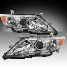 For 2010-2011 Toyota Camry Sedan Chrome Headlights Amber Corner Lamps Left+Right picture