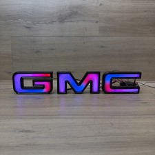 🟢FOR 2018+ GMC Sierra 1500 RGB APP CONTROL Grille Led  Emblem GLOSS BLACK🟢 picture