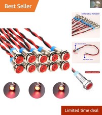 Economical 10pcs Red 6mm LED Indicator Lights with Metal Construction AC/DC picture