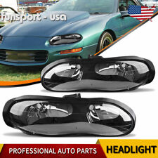 for 1998-2002 Chevy Camaro Z28 Z28 SS Black Clear Headlights Headlamps Assembly picture