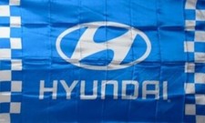 Hyundai Blue Checkered Flag 3x5 FT Banner Flag Car Show Racing Garage Workshop picture
