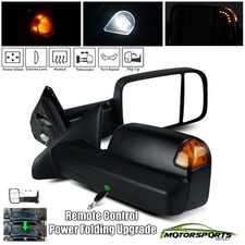 For 2009-2018 Dodge Ram Power Folded Telescopic Amber Signal Towing Mirrors picture