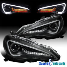 Fits 2013-2016 Toyota 13-16 86 Scion FR-S Black Projector Headlights Signal picture