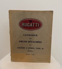 Original 1930 Bugatti Type 44 3-Litre Factory Parts Catalogue Manual French picture