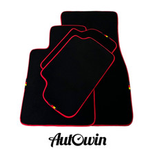 AutoWin Brand Black Floor Mats for BMW 3 Series M3 E36 (1992-1999) Red Trim picture