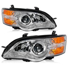 For 2005-2007 Subaru Legacy/Outback Chrome Halogen Headlight Headlamp Pair LH+RH picture