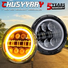 For 1953-1977 Ford F100 F250 F350 Pickup Pair 7 inch Round LED Headlights H4 A++ picture