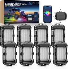 MICTUNING Q2 MAX RGB+IC Rock Lights APP 8 Pods Multicolor LED Underglow Neon Kit picture
