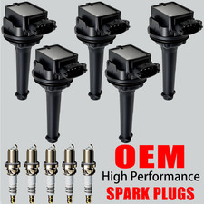 5X OEM Ignition Coil & 5 Iridium Spark Plug For Volvo C70 S60 S80 V70 XC90 UF341 picture