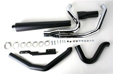 Bassani Road Rage Megaphone 2-into-1 Full Exhaust System Black #1S94RB picture