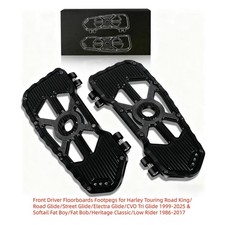 Latest Front Driver Floorboards Footpegs for Harley Touring 1986-2025, Black picture