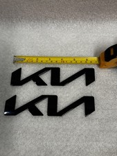 2PCS KN Emblem Badge Gloss Black 170x40mm Front Rear Fits Kia 2022-2025 picture