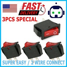 3pcs Car Auto Rocker Switch SPST ON OFF Toggle 15 AMP 250V 20 AMP 125V 2 PIN picture