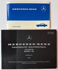 Vintage Mercedes Benz 220 SE Parts Catalog 1984 & 100k Mile Service Booklet  picture