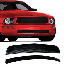 Fits 2005-2009 Ford Mustang V6 Aluminum Black Billet Grille Insert Combo Grill picture