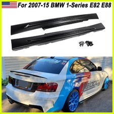 MP Style Side Skirts Rocker Panel Black For BMW 1-SERIES E82 Coupe / E88 2007-13 picture