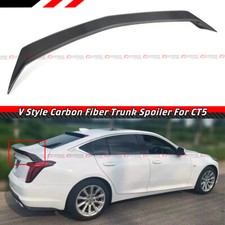 FOR 2020-2025 CADILLAC CT5 V STYLE HIGHKICK DUCKBILL CARBON FIBER TRUNK SPOILER picture