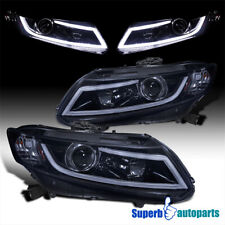 Fits 2012-15 Honda Civic 4Dr 12-13 2Dr Glossy Black Projector Headlights LED Bar picture