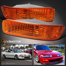 Fits 1992-1993 Acura Integra Amber Bumper Lights Signal Parking Lamps Pair 92-93 picture