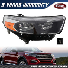 Passenger Side Chrome LED Headlight For Ford Explorer 2020-2024 w/ Bulbs DRL picture