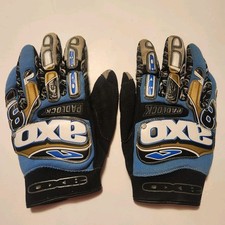 Vintage 90's AXO Sport NeoFlex Padlock 8 Motocross Gloves Size 10 Large Blue picture