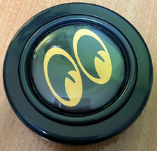 Mooneyes Black x Yellow JDM Horn Button for SPARCO OMP MOMO NARDI steering wheel picture