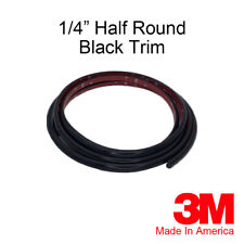 1/4'' X 20 ft HALF ROUND BLACK TRIM ACCENT BLACK MOLDING UNIVERSAL 0.25