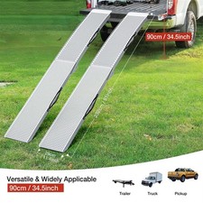 2pcs ATV UTV 7.5' Aluminum Folding Loading Ramps For Truck Motorcycle Lawn Mower picture