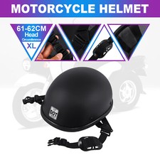 Adult Motorcycle Half Helmet DOT Approved Beanie Cap XL Matte Black picture