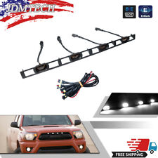 4PCS White LED Front Hood Grille Lights w/Harness For 12-15 Toyota Tacoma,Smoked picture