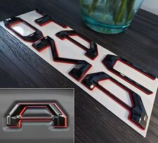 Double Layer 3D Letters Inserts fits 2016-2024 Tacoma Tailgate Black Red Outline picture