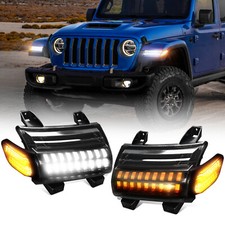 Sequencial LED Fender Lights Turn Signal Running Water DRL Lamps for Jeep JL JLU picture