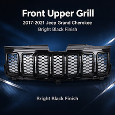 US STOCK for 2017-2021 Jeep Grand Cherokee Gloss Black Front Upper Grill picture